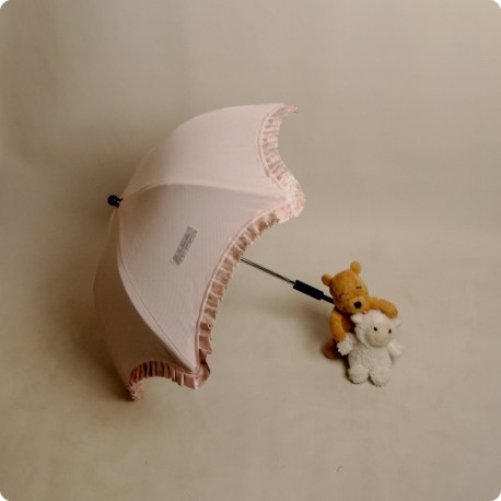 Stock Sombrilla rosa volante estampado