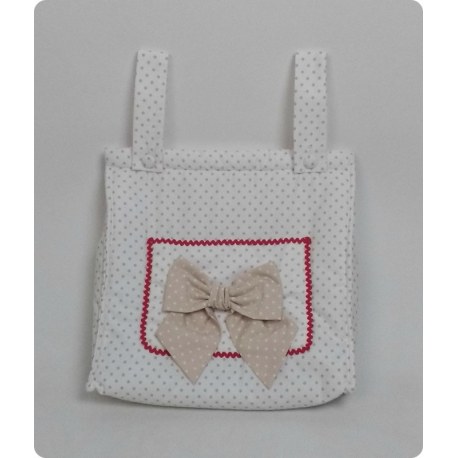 Stock Bolso Blanco Beige Picunela Roja 