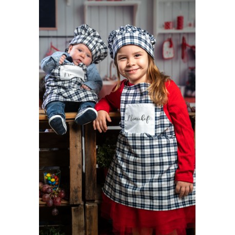 Conjunto delantal y gorro de cocinero