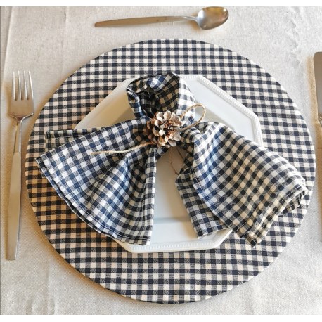 Bajo Plato Vichy Marino/Natural
