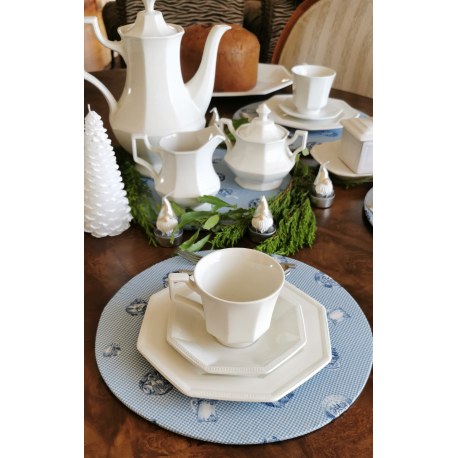 Pack 4 Bajo Platos Vichy Teteras Azul