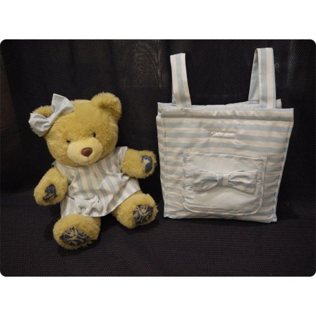 Bolso para cochecito Modelo Dori rayas azul y blanco
